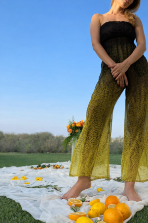 Yellow floral jumpsuit