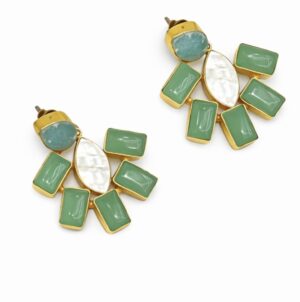 Green leaf earring